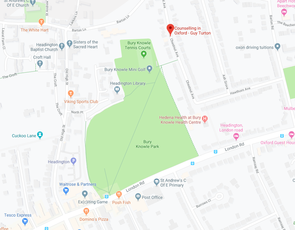 Google maps showing location of the Consulting room